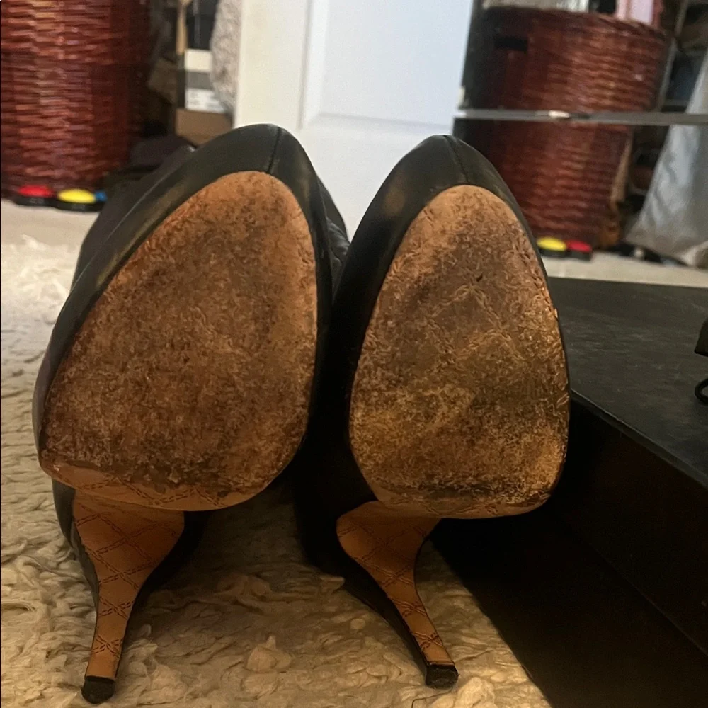 L.A.M.B. Panya Black Knee High Leather Boots - Picture 8 of 10